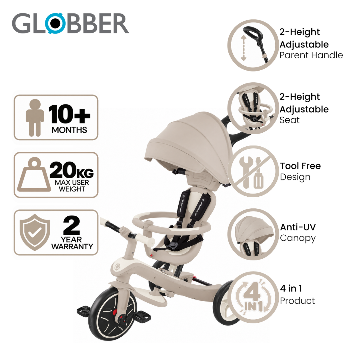Globber Explorer Trike 4 in 1 Ecologic