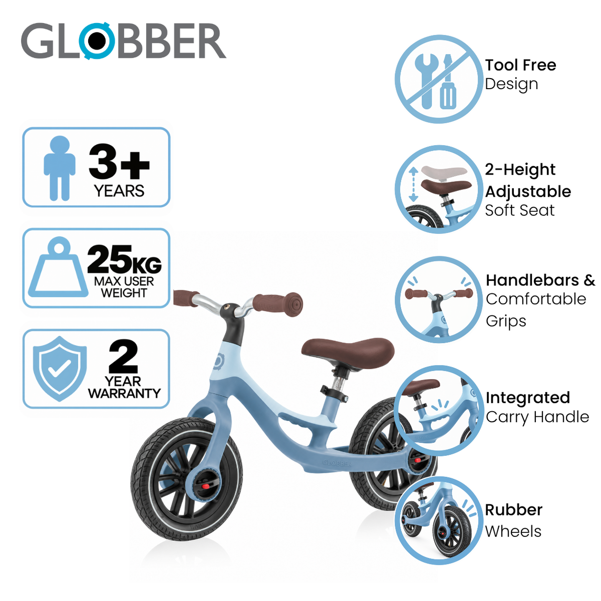 GO BIKE ELITE AIR – Best Adjustable Balance Bike for Kids 3 Years+