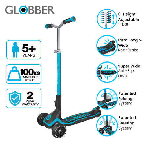 Globber Ultimum 3 Wheel Folable Scooter - 5+