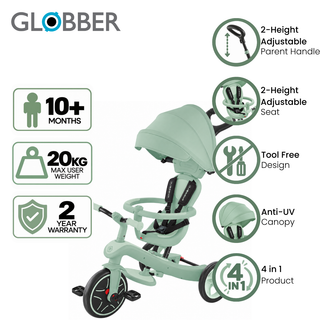 Globber Explorer Trike 4 in 1 Ecologic