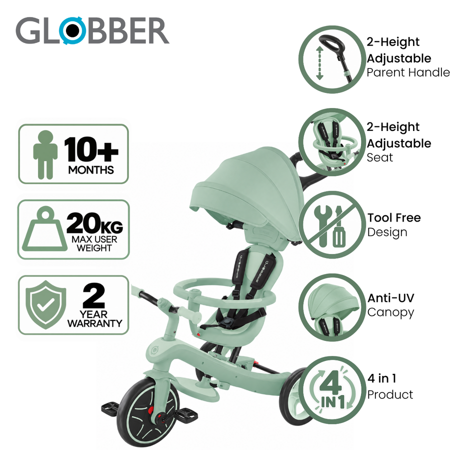 Globber Explorer Trike 4 in 1 Ecologic