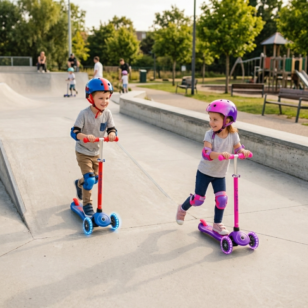 Globber Neon Primo Plus Light Up 3 Wheel Scooter
