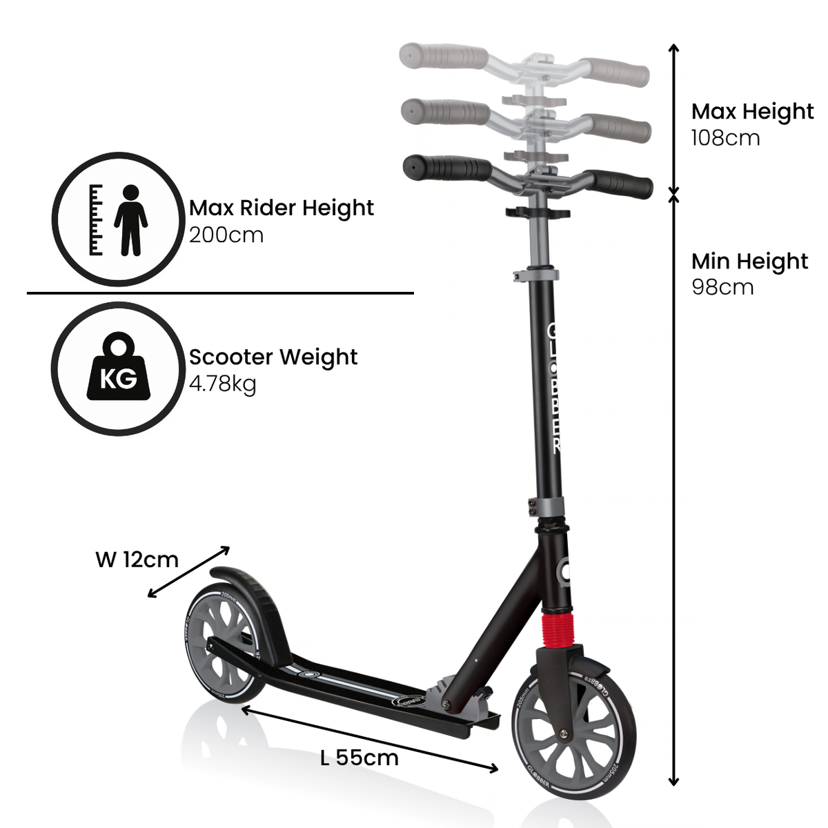 Globber NL 205 - Big 2 Wheeled Foldable Scooter