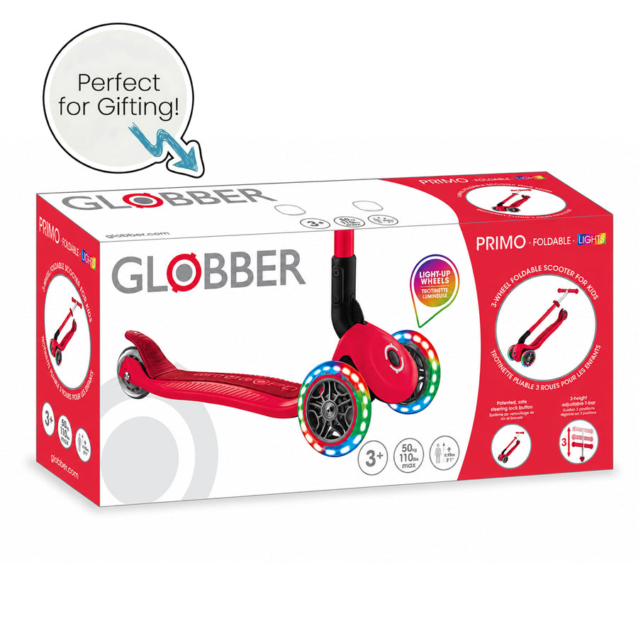 Globber Primo Foldable 3 Wheeled Scooter with Lights