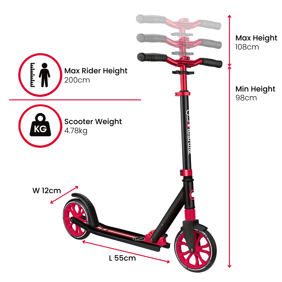 Globber NL 205 - Big 2 Wheeled Foldable Scooter