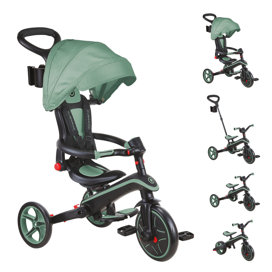 Globber Foldable Explorer Trike  4 in 1 - with Parent Handle