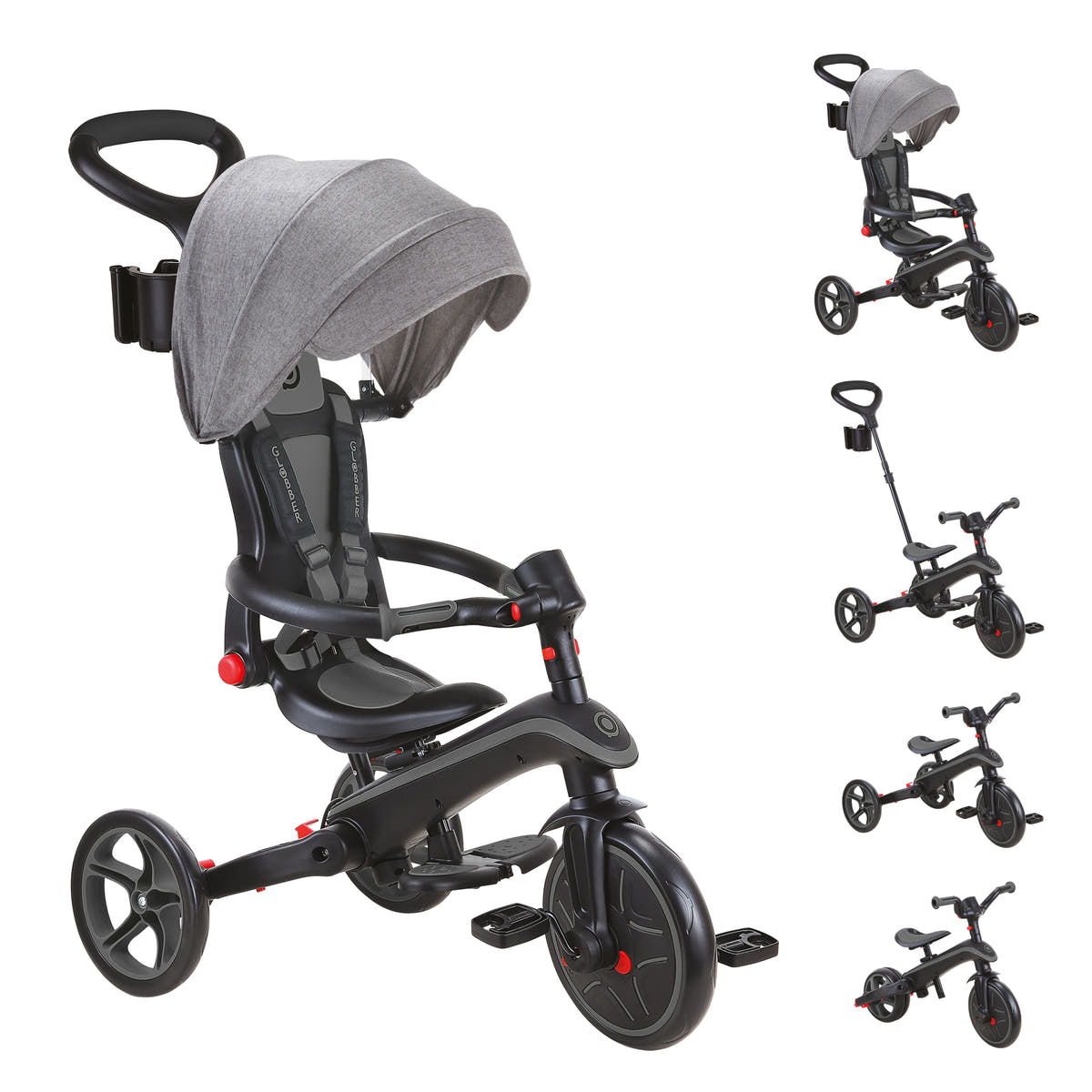 Globber Foldable Explorer Trike  4 in 1 - with Parent Handle