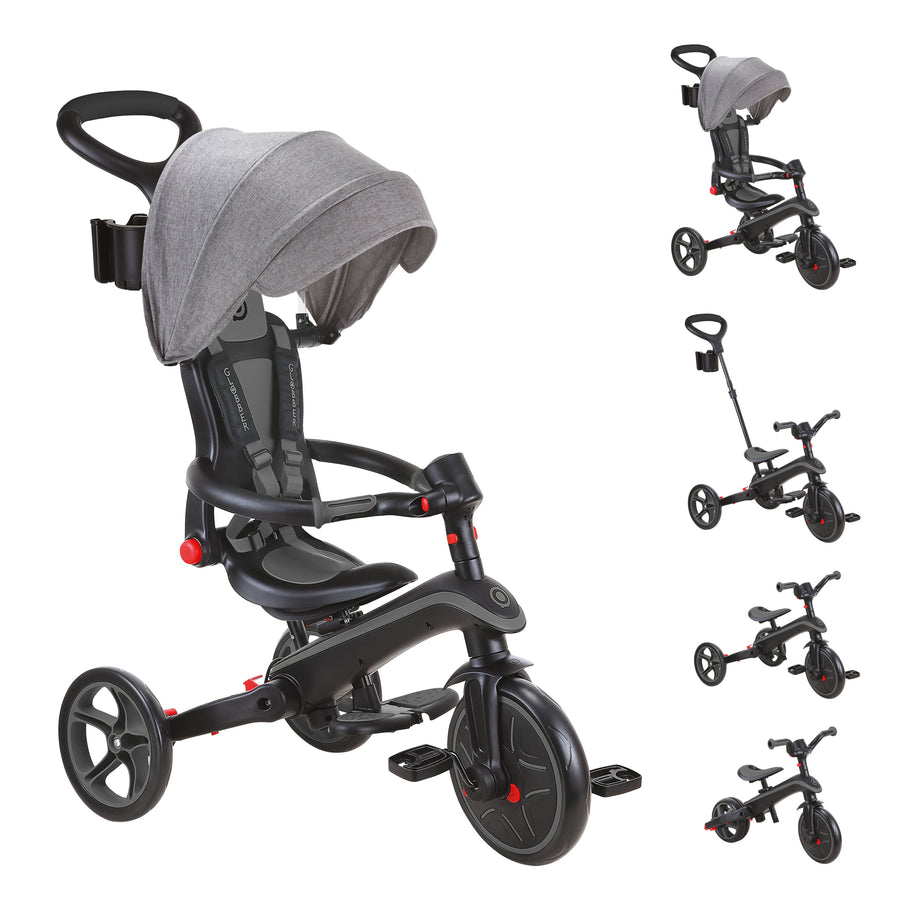Globber Foldable Explorer Trike  4 in 1 - with Parent Handle