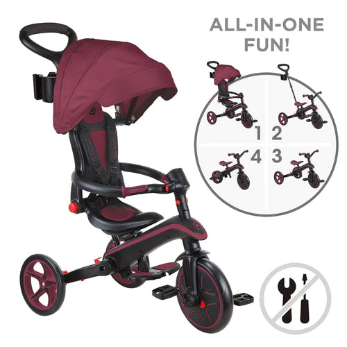 Globber Foldable Explorer Trike  4 in 1 - with Parent Handle