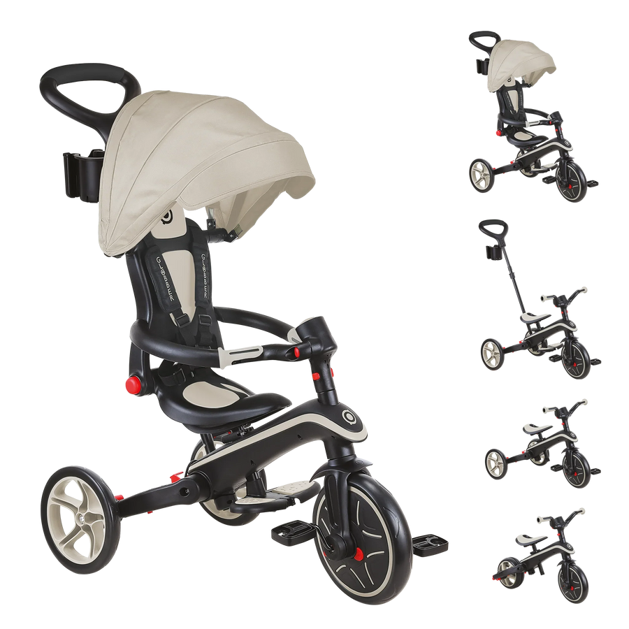 Globber Foldable Explorer Trike 4 in 1 - with Parent Handle - Globber.co.uk
