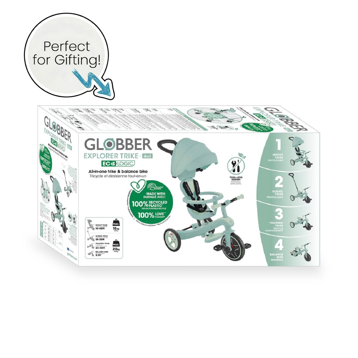 Globber Explorer Trike 4 in 1 Ecologic