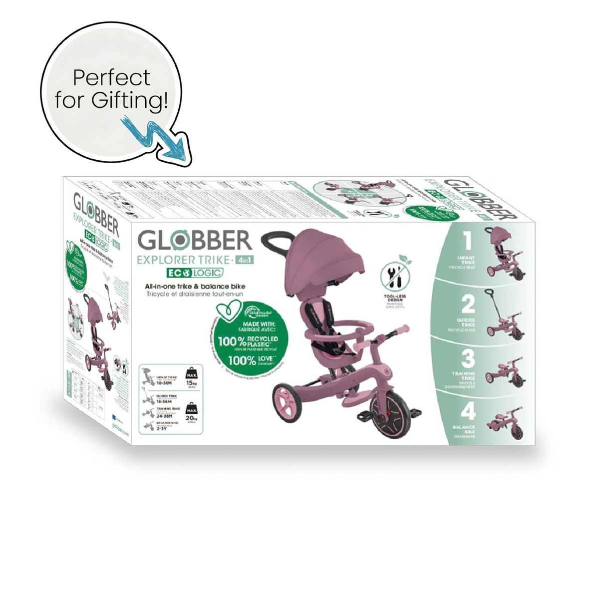 Globber Explorer Trike 4 in 1 Ecologic