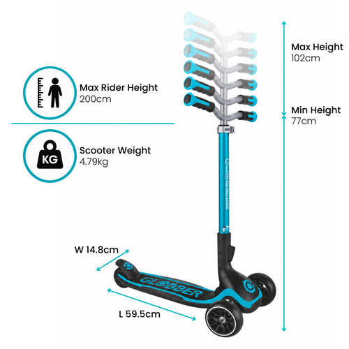 Globber Ultimum 3 Wheel Folable Scooter - 5+