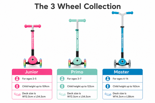 Globber Master Lights - Wide Deck 3 Wheeled Scooter