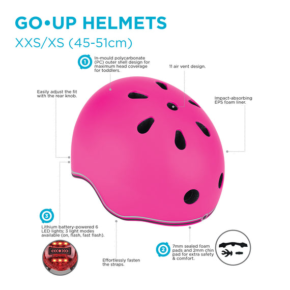 Globber Toddler Helmet GO•UP Lights - XXS/XS - Globber.co.uk