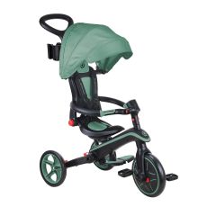 Globber Foldable Explorer Trike  4 in 1 - with Parent Handle - Olive